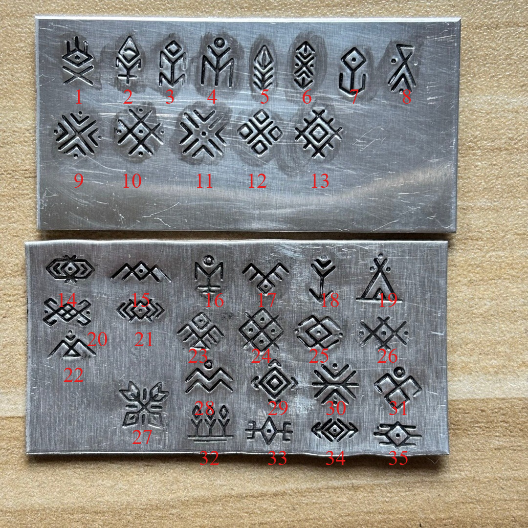 Leatherwork Patterns - NO.1-NO.18 Vintage Symbol Logo Metal Stamps