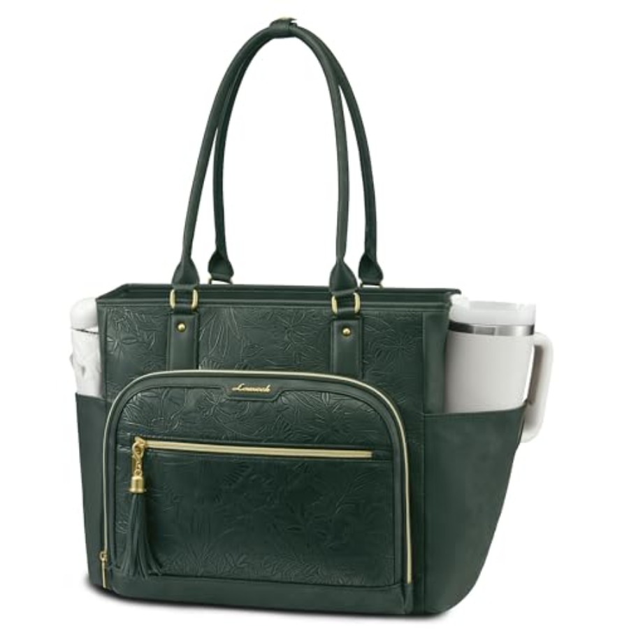 Leatherwork Bag - Laptop Tote Bag for Women With