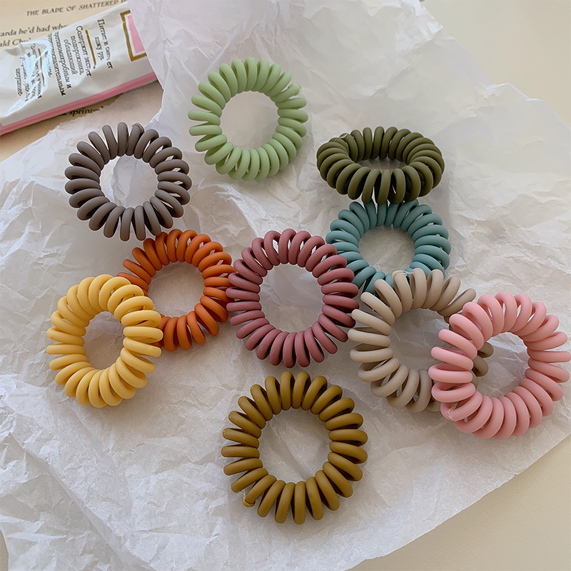Leatherwork Pony - Multi-color telephone cable hair loop women's
