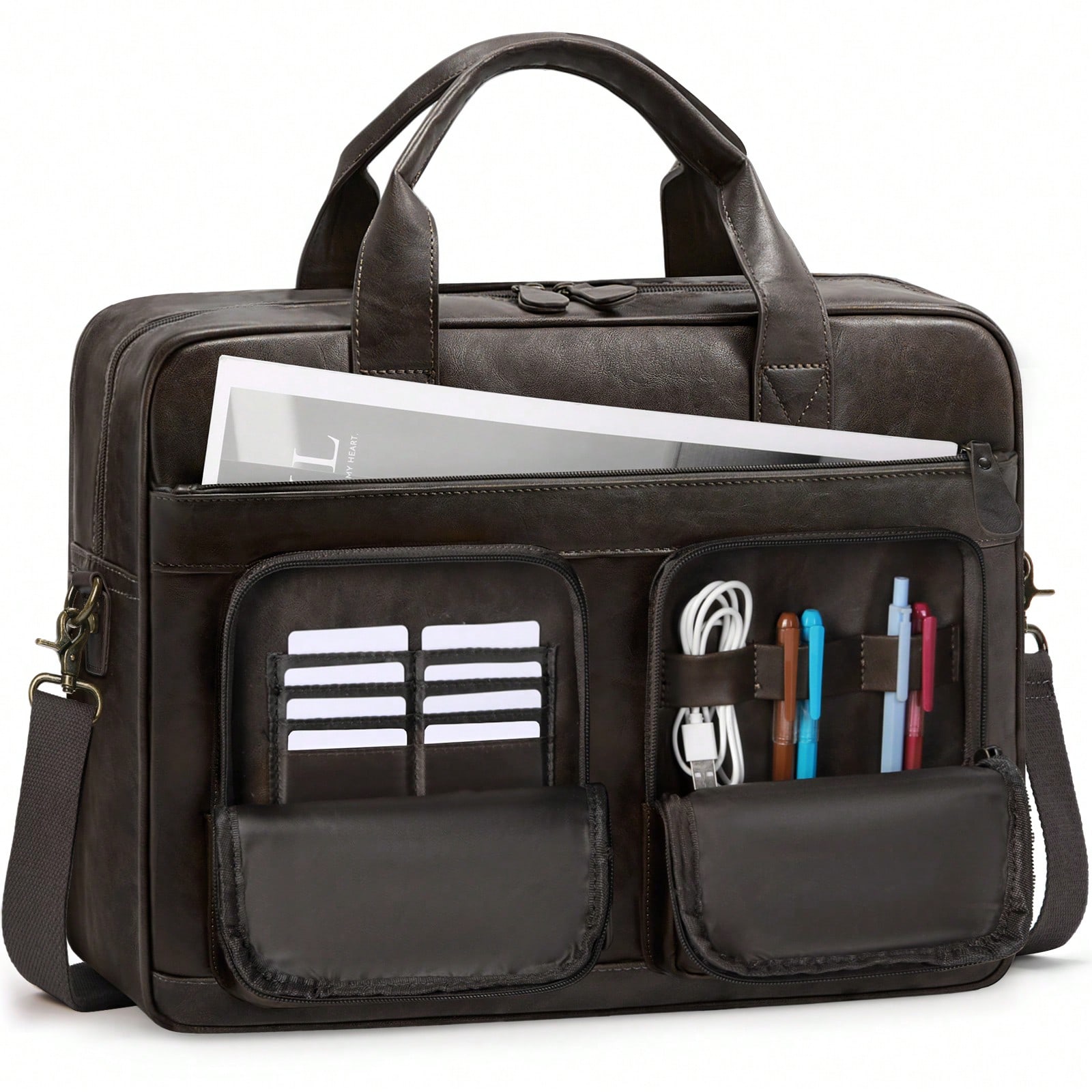 Leatherwork Bag - Vintage Messenger Bag For Men PU