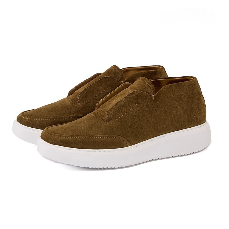 Leatherwork Boots - Men Skate Shoes Genuine Leather Slip-on