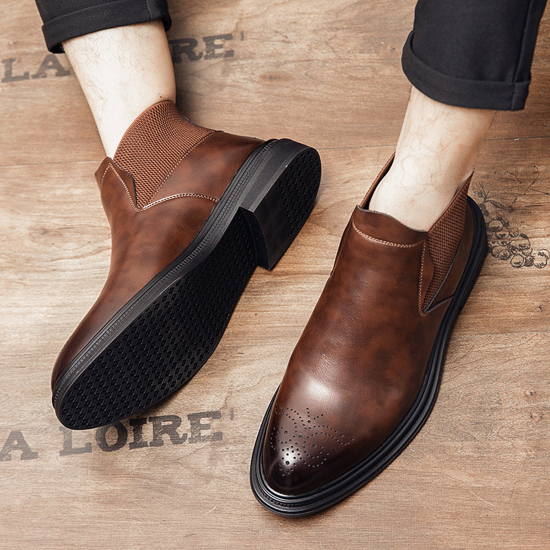 Leatherwork Boots - High-top leather shoes are versatile for