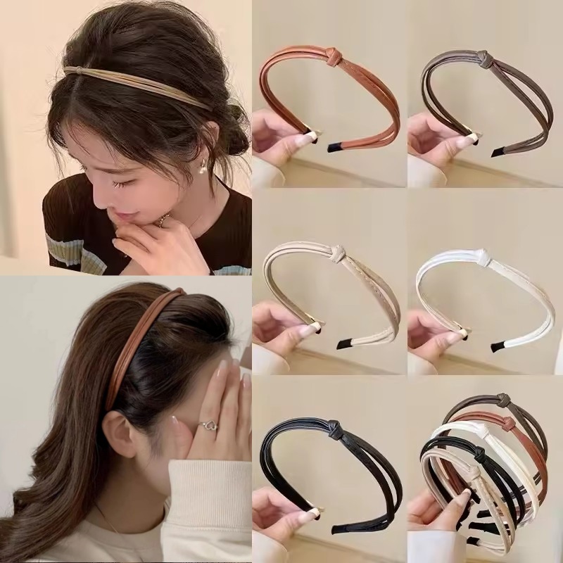 Leatherwork Pony - Vintage Leather Narrow Edge Headband for