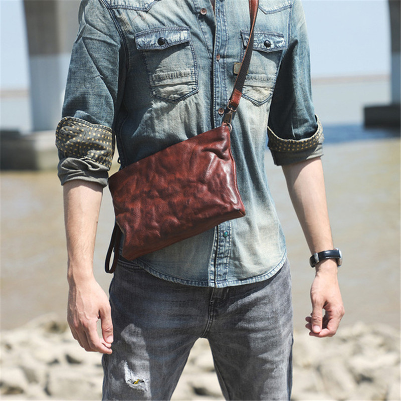 Leatherwork Pony - Fashion simple genuine leather men's clutch