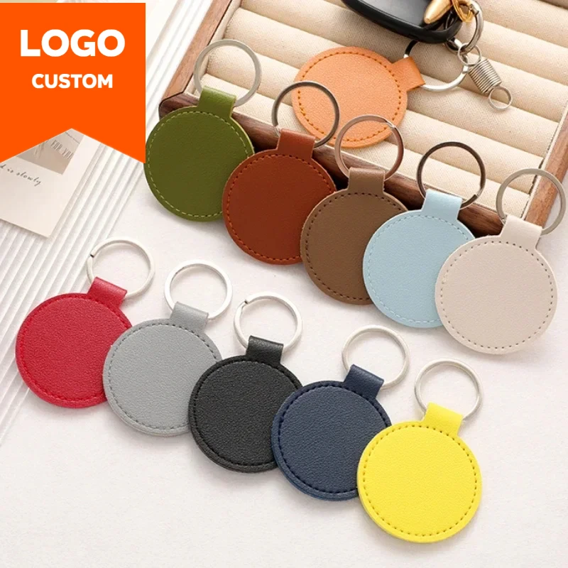 Leatherwork Rings - Laser Engrave Name Round PU Leather