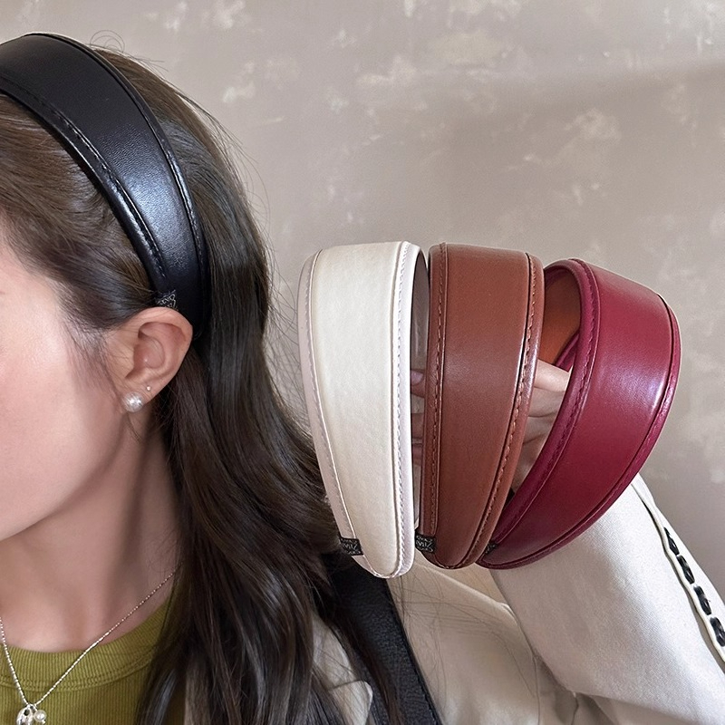 Leather Headbands Simple Solid - Leatherwork Rings 评论和价格