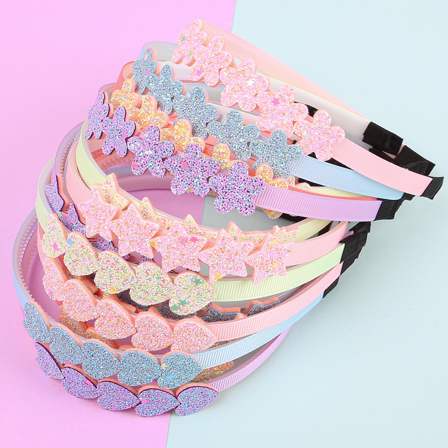5PCS Glitter Star Headbands Gi - Leatherwork Pony 评论和价格