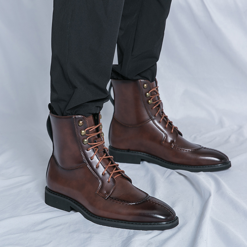 2026 New Men's Pointed Brown B - Leatherwork Boots 评论和价格