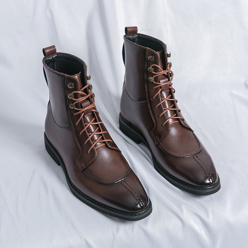 2026 New Men's Pointed Brown B - Leatherwork Boots 评论和价格