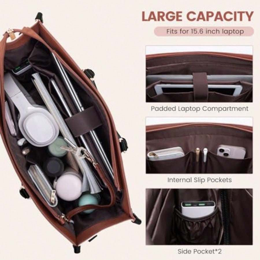 Laptop Bag For Women 15.6 Lnch - Leatherwork Bag 评论和价格