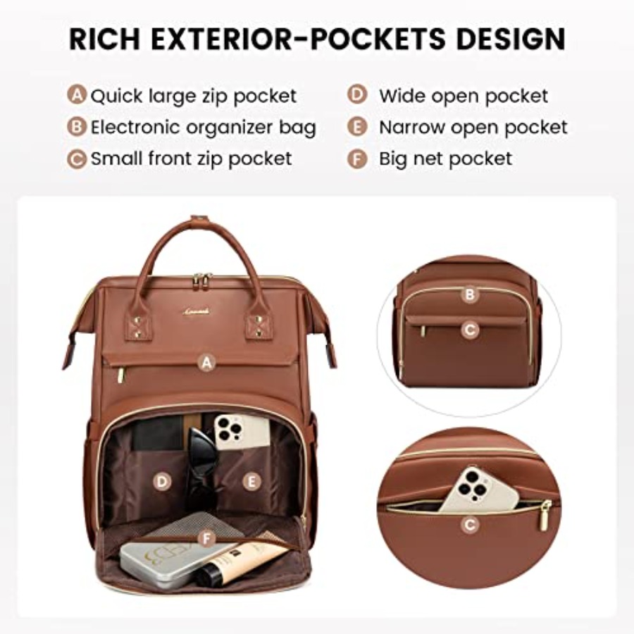 Leather Laptop Backpack for Wo - Leather Works 评论和价格