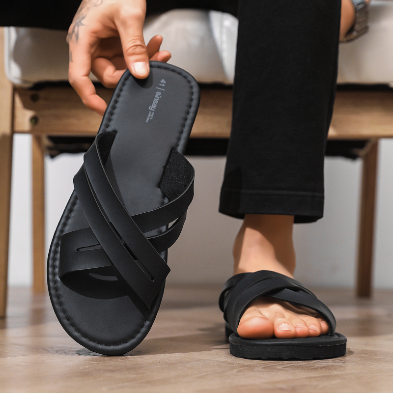Men's Flat Bottom Sandals Casu - Leather Work Flats 评论和价格