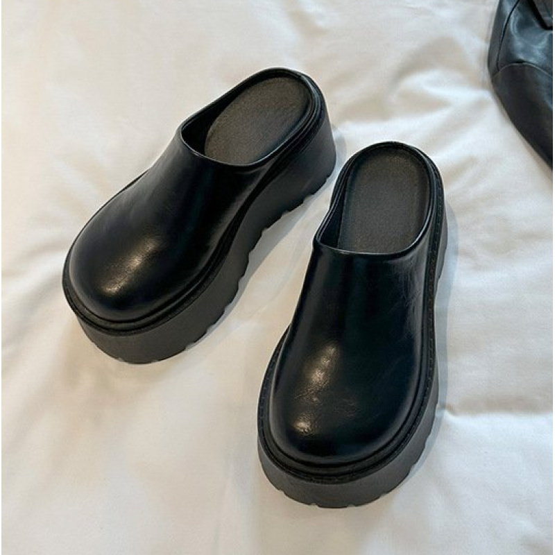 2026New women's thick-soled mu - Leather Work Flats 评论和价格