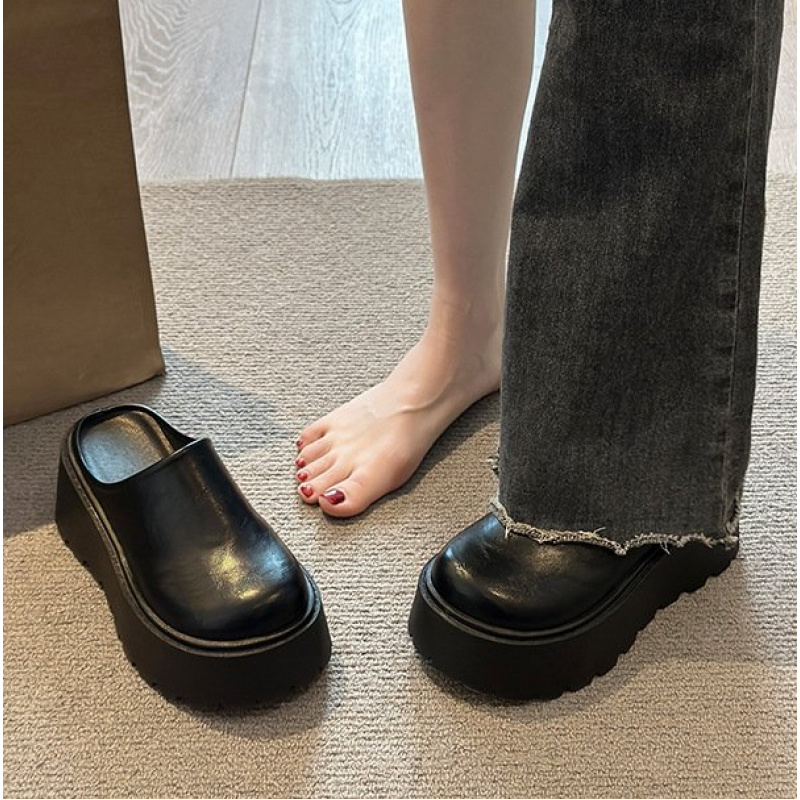 2026New women's thick-soled mu - Leather Work Flats 评论和价格