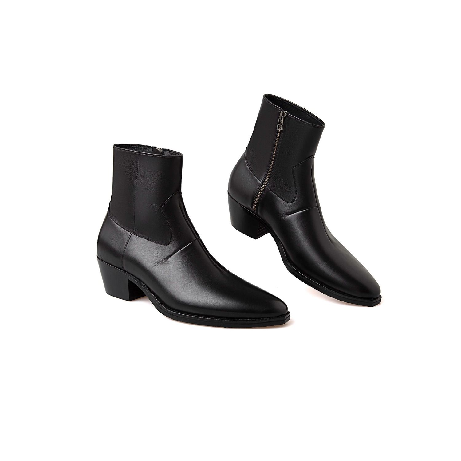 Trendy Western  Boots Thick Bo - Leather Work Western 评论和价格