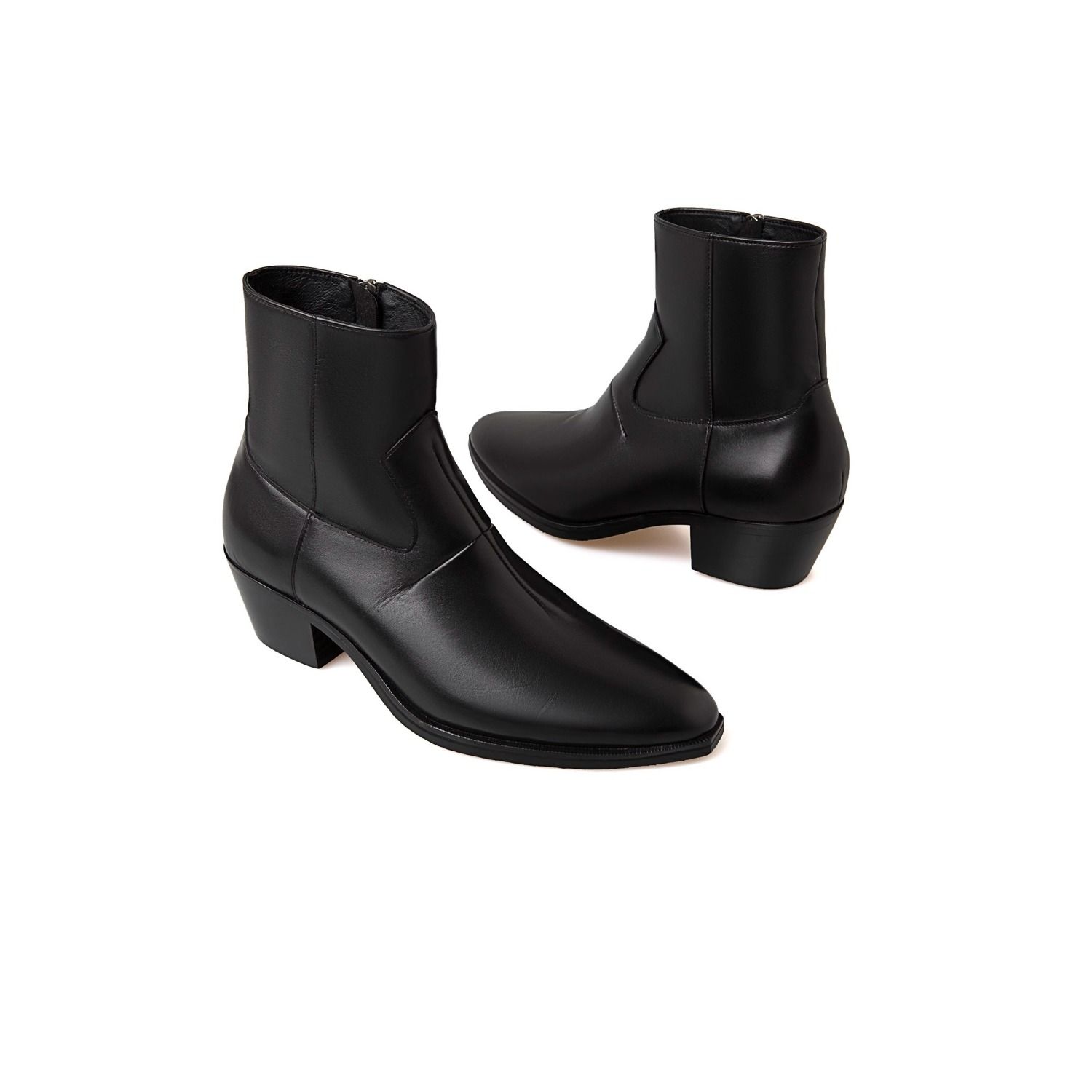 Trendy Western  Boots Thick Bo - Leather Work Western 评论和价格
