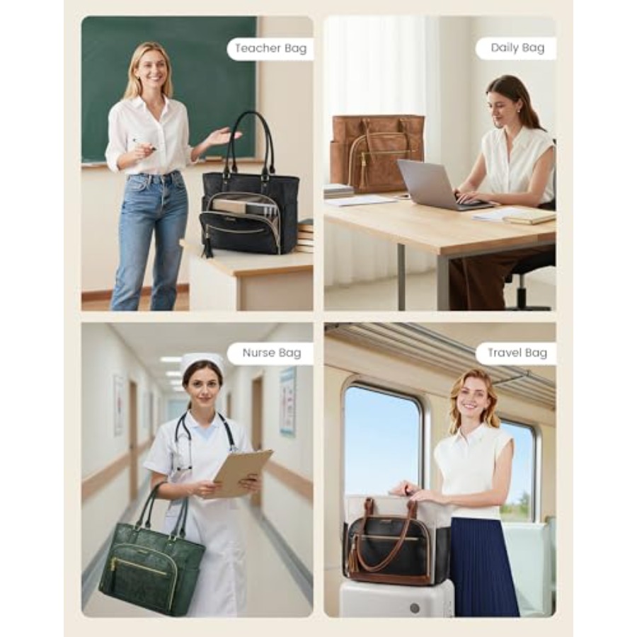 Laptop Tote Bag for Women With - Leatherwork Bag 评论和价格
