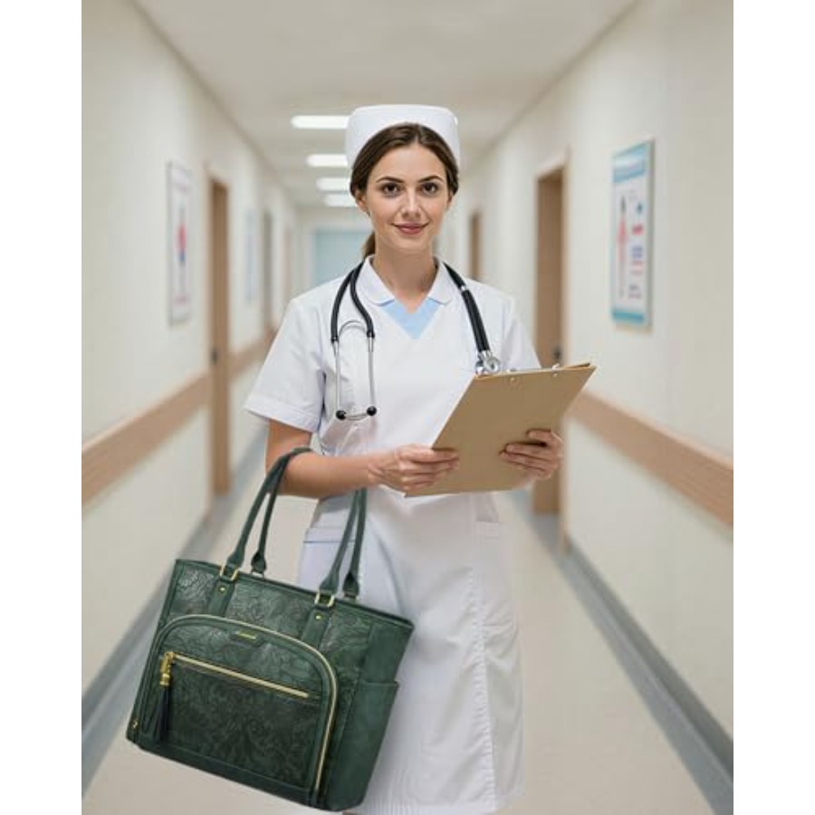Laptop Tote Bag for Women With - Leatherwork Bag 评论和价格