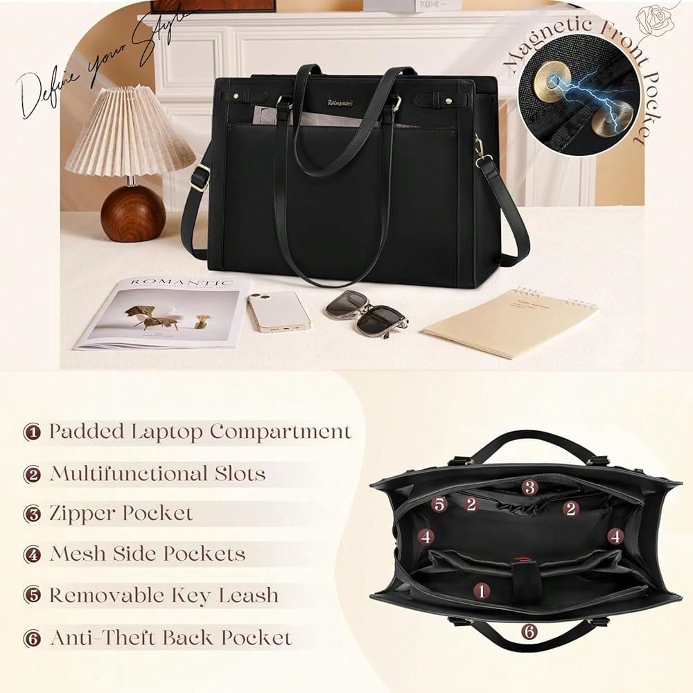 Laptop Bag For Women 15.6 Inch - Leatherwork Bag 评论和价格