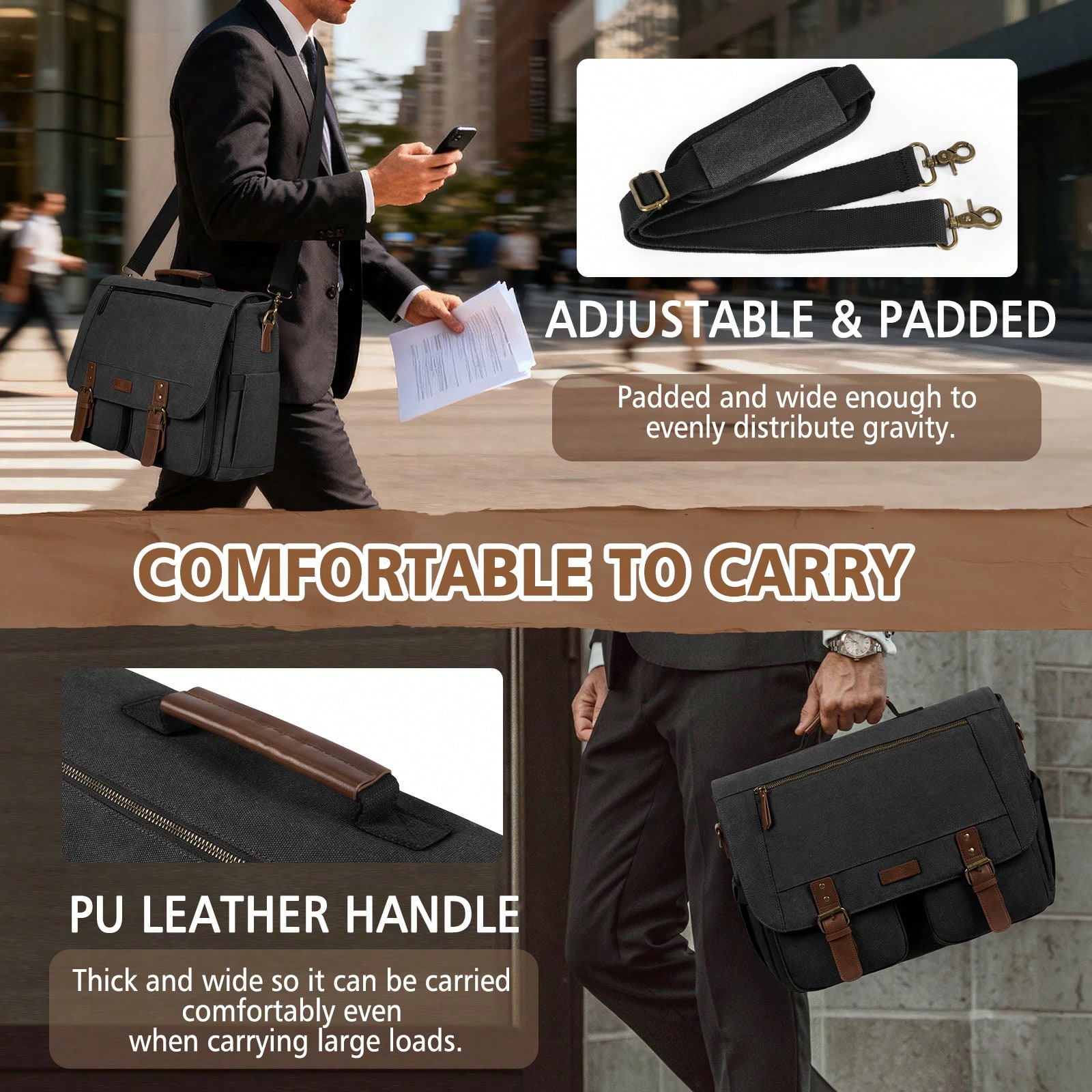 Vintage Men's Messenger Bag, 1 - Leatherwork Bag 评论和价格