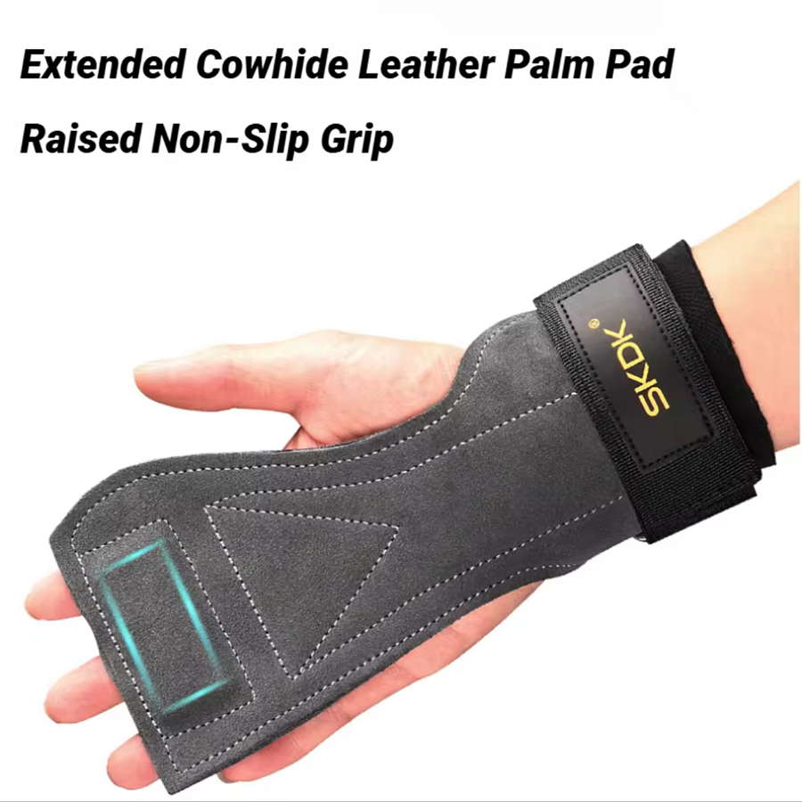 2Pcs Cowhide Gym Gloves Grips  - Leather Workout Belt 评论和价格