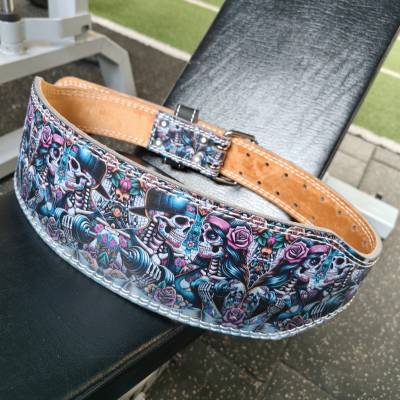 Skull-Themed Couples' Weightli - Leather Workout Belt 评论和价格