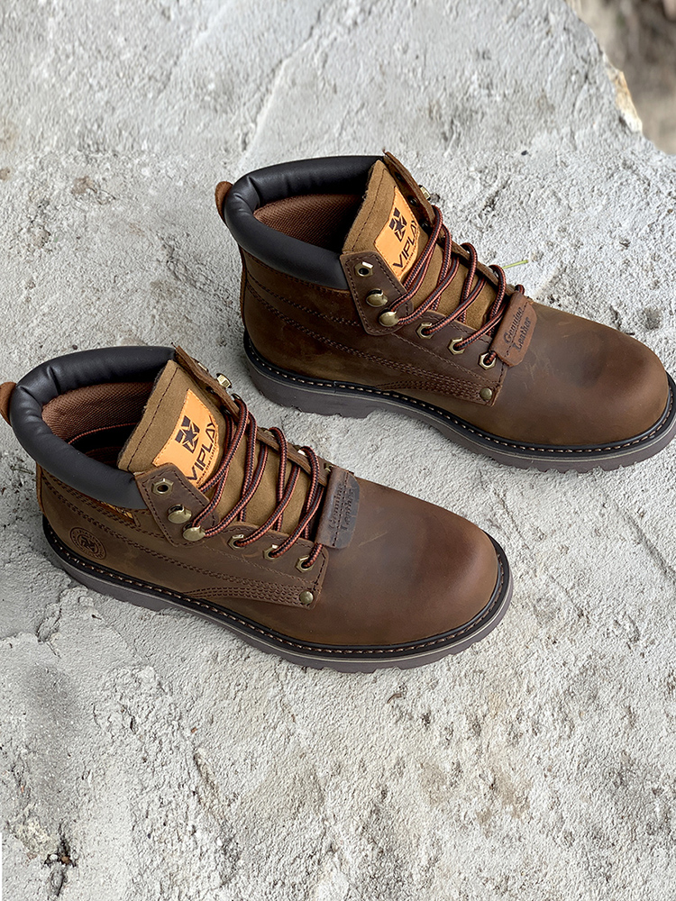 Men's Genuine Leather Boots  C - Leather Work Western 评论和价格