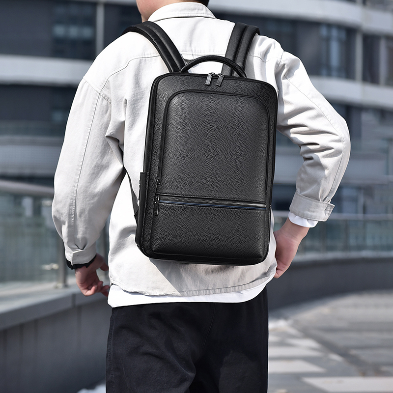 PU Leather Men's Backpack USB  - Leatherwork Bag 评论和价格