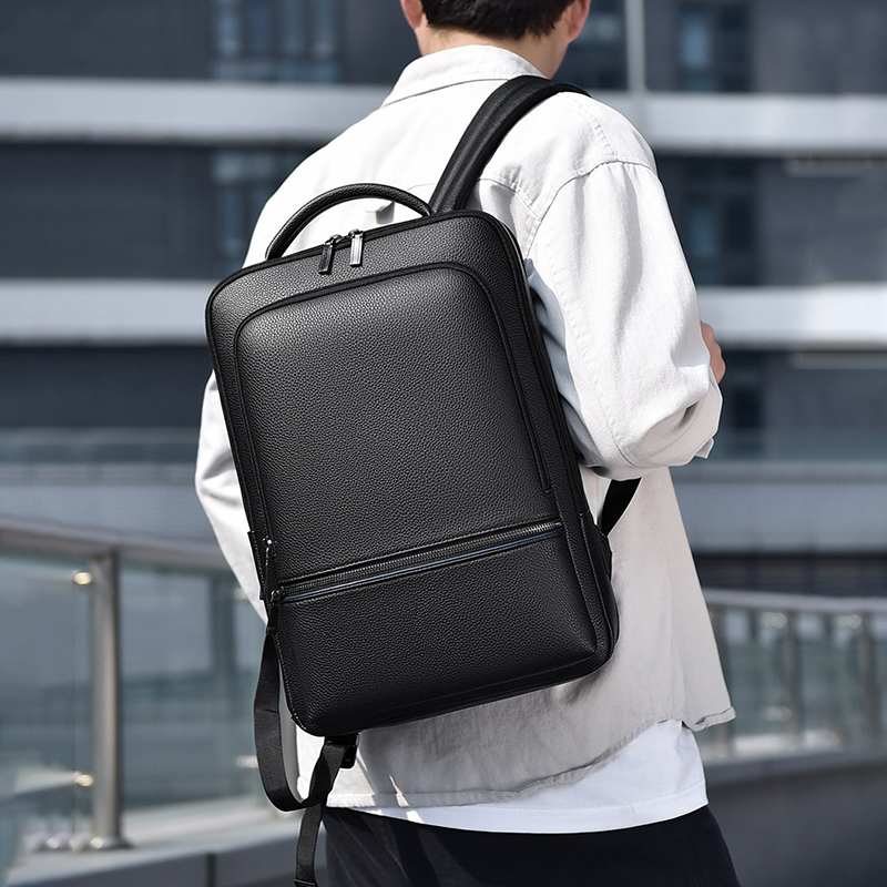 PU Leather Men's Backpack USB  - Leatherwork Bag 评论和价格
