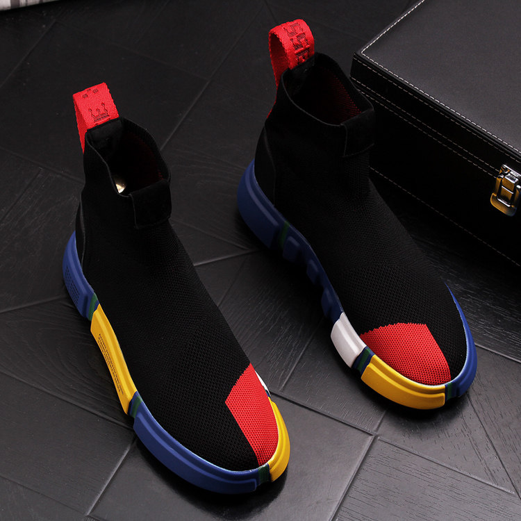 2026 New Men's Black Sock Snea - Leatherwork Boots 评论和价格
