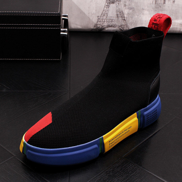 2026 New Men's Black Sock Snea - Leatherwork Boots 评论和价格