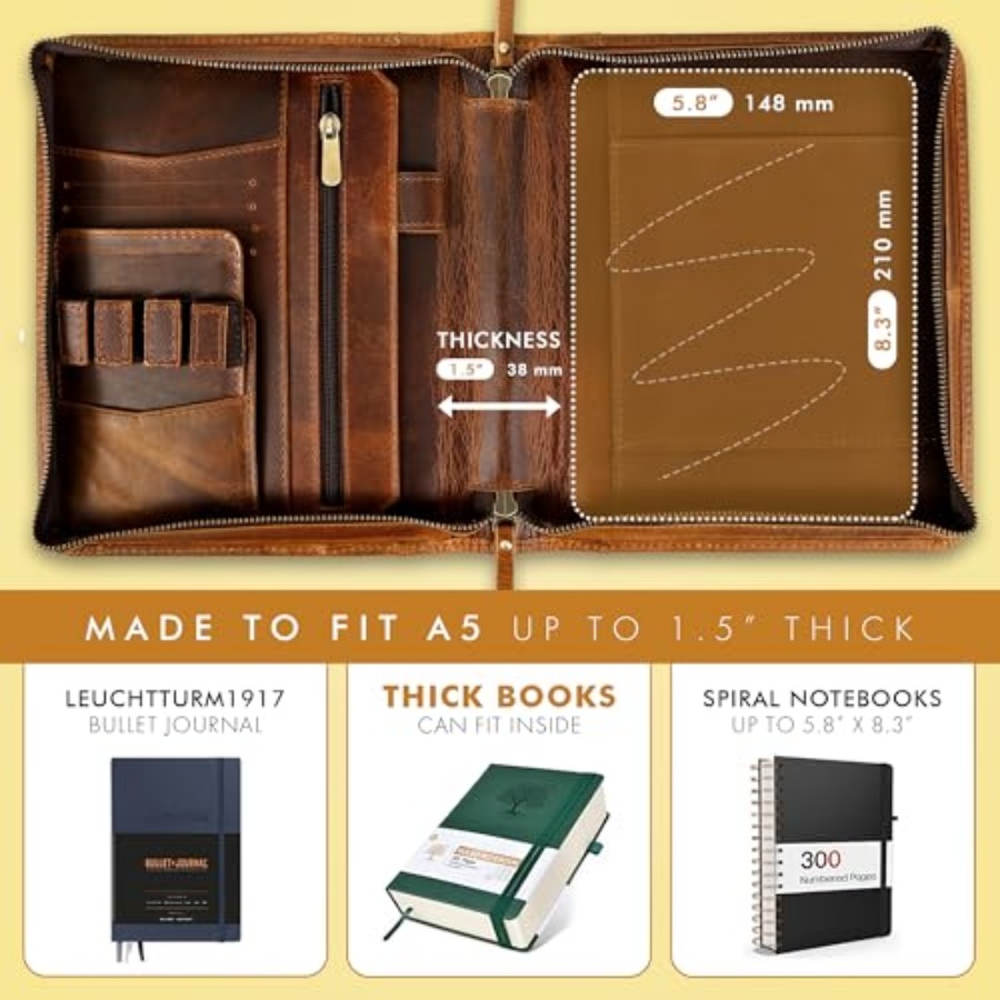 Leather A5 Portfolio Padfolio  - Leather Work Folio 评论和价格