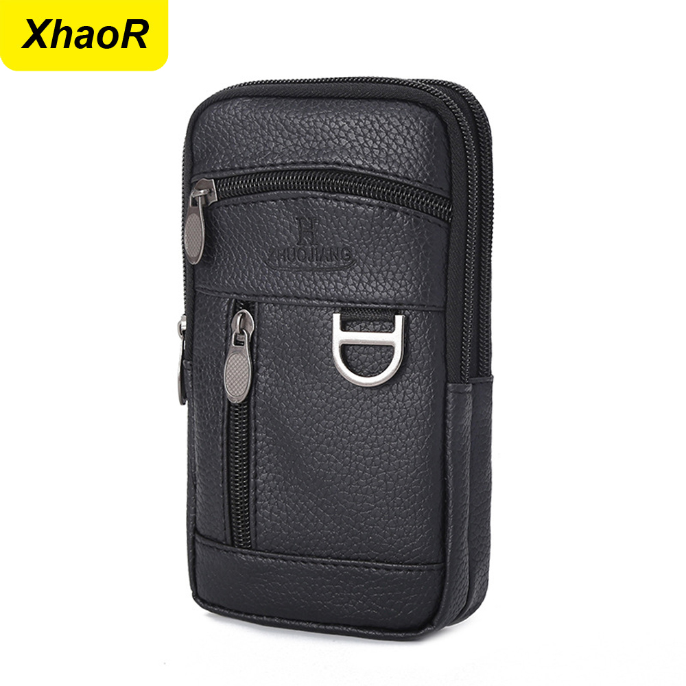 Men Waist Bag Mobile Phone Bag - Leatherwork Bag 评论和价格