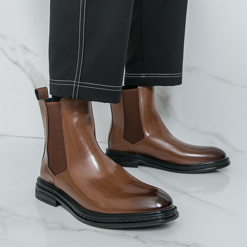 British Style Chelsea Men's Bo - Leather Work Flats 评论和价格