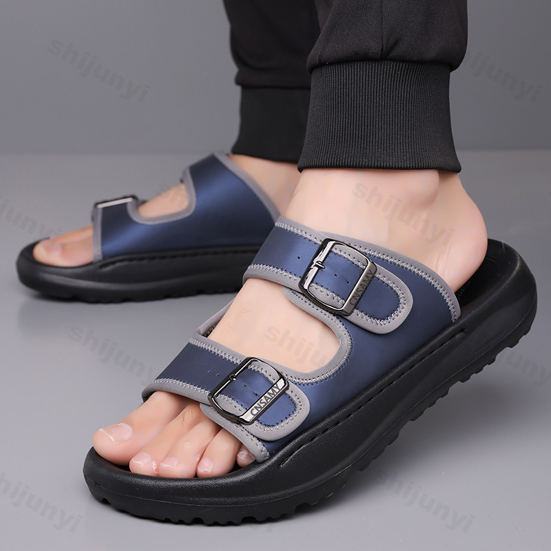 Men's Slippers 2025 Summer Bre - Leather Work Flats 评论和价格