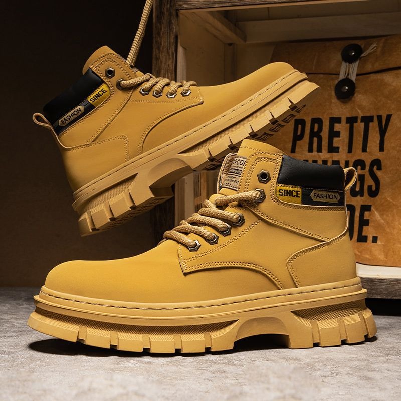 Vintage Men Platform Ankle Boo - Leatherwork Boots 评论和价格