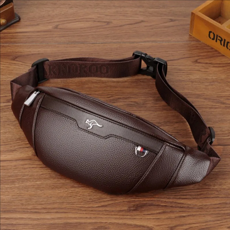 Business Leather Waist Bag Mul - Leatherwork Bag 评论和价格