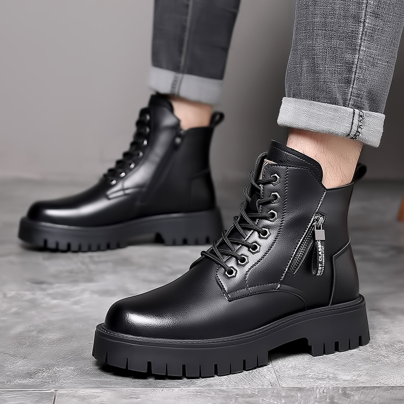 Men Classic Genuine Leather Bo - Leatherwork Boots 评论和价格