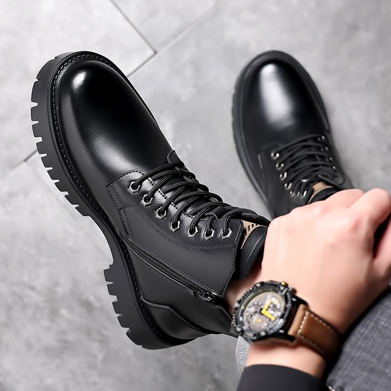 Men Classic Genuine Leather Bo - Leatherwork Boots 评论和价格