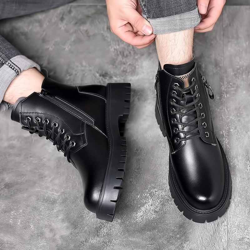 Men Classic Genuine Leather Bo - Leatherwork Boots 评论和价格