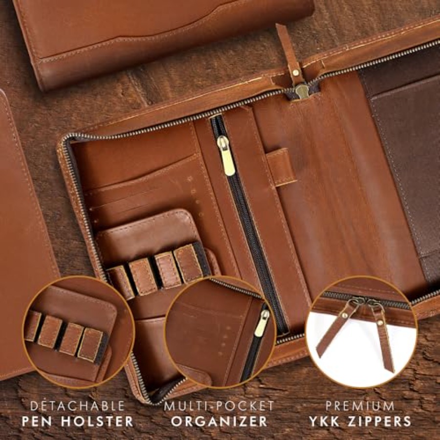 Leather A5 Portfolio Padfolio  - Leather Work Folio 评论和价格