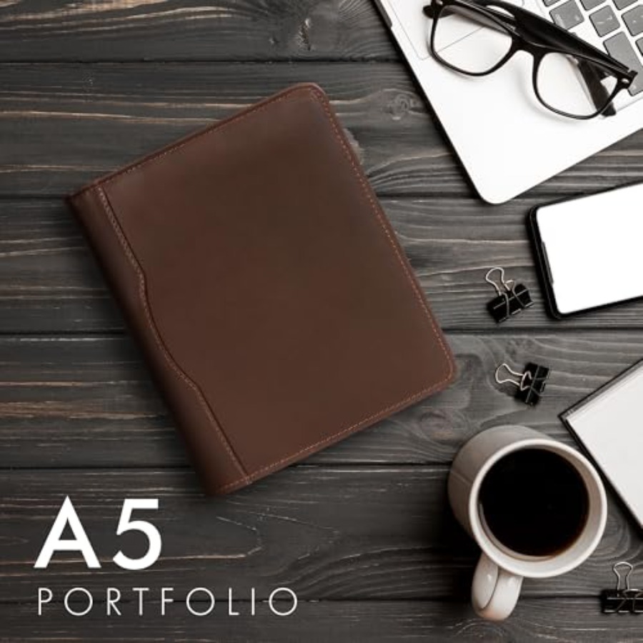 Leather A5 Portfolio Padfolio  - Leather Work Folio 评论和价格
