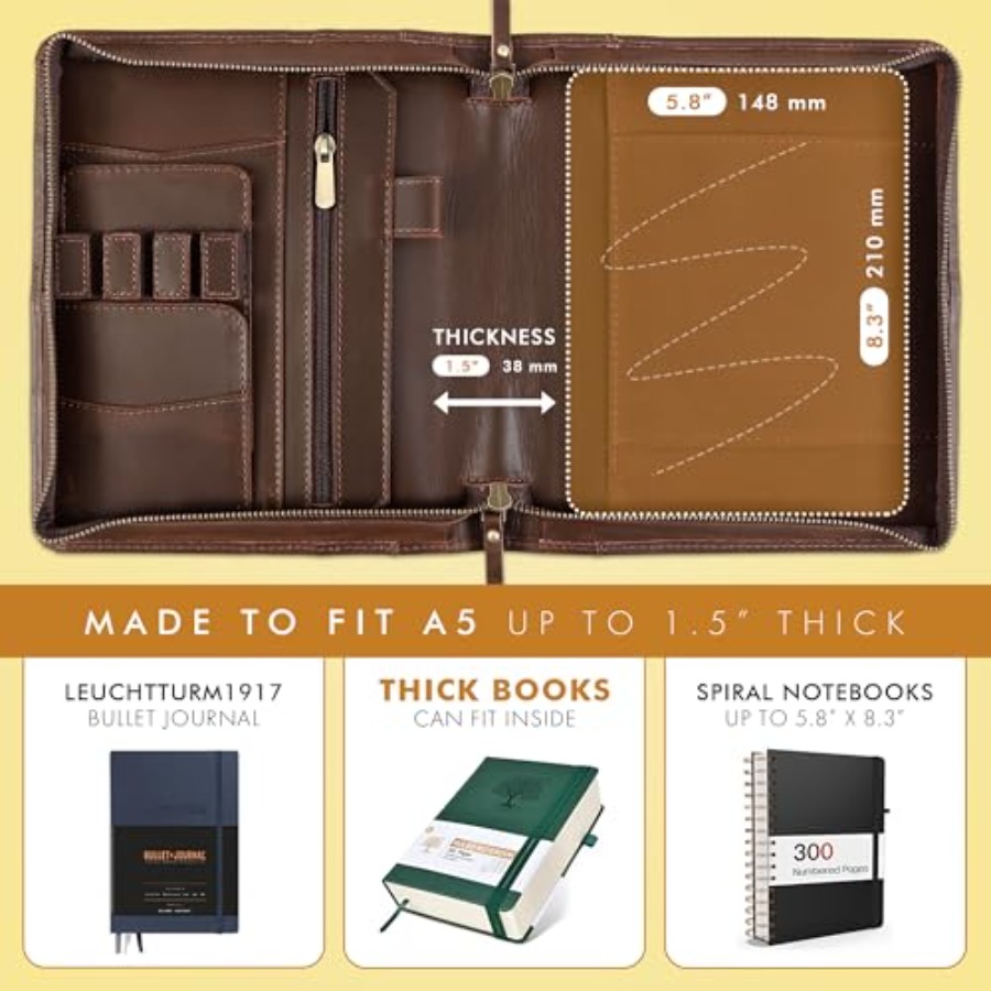 Leather A5 Portfolio Padfolio  - Leather Work Folio 评论和价格