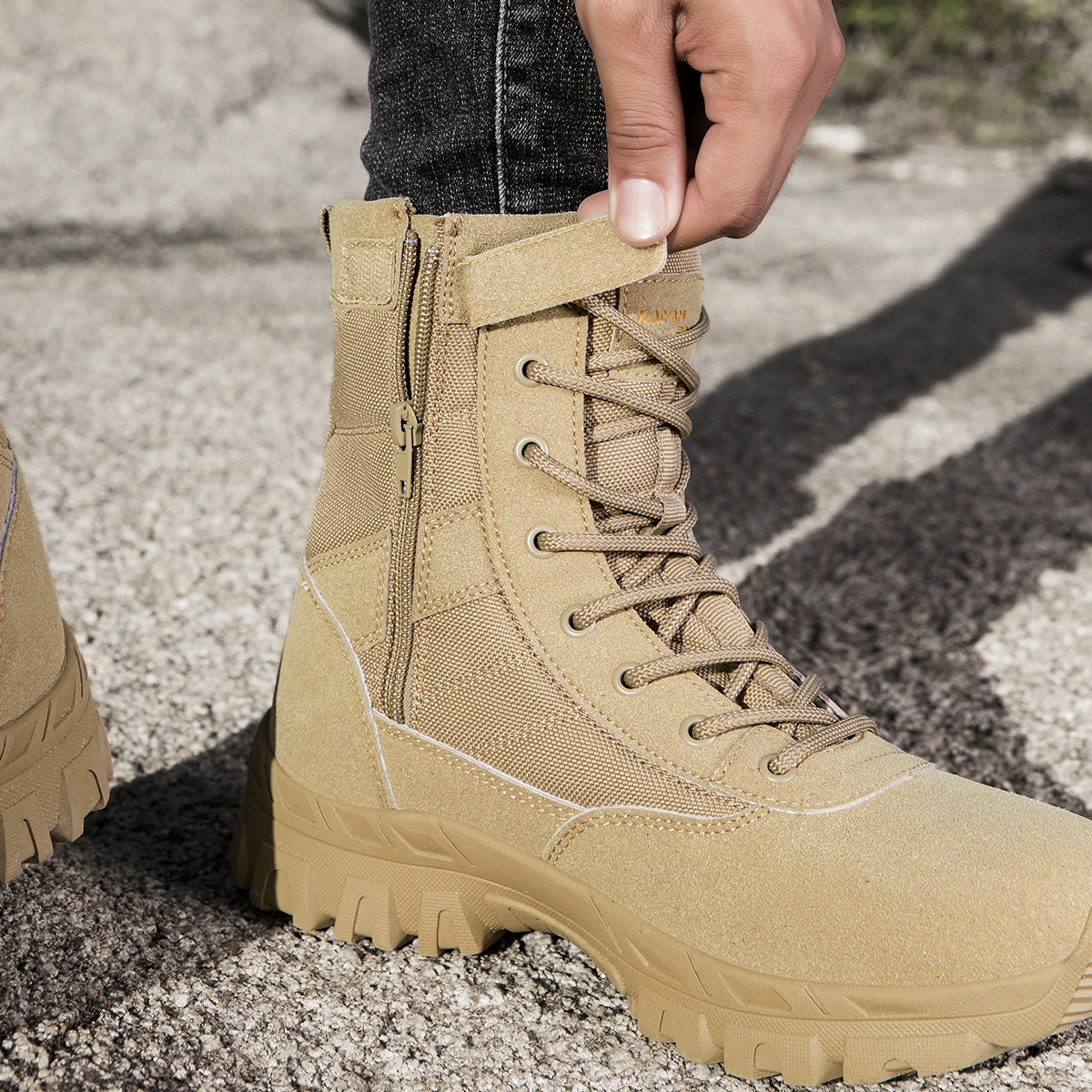 Men's Outdoor Hiking Shoes Hig - Leatherwork Boots 评论和价格