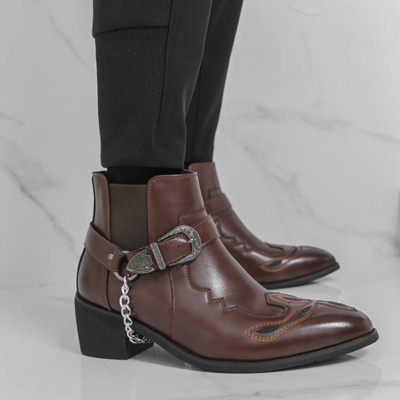 Men's Pointed Toe Ankle Boots  - Leatherwork Boots 评论和价格
