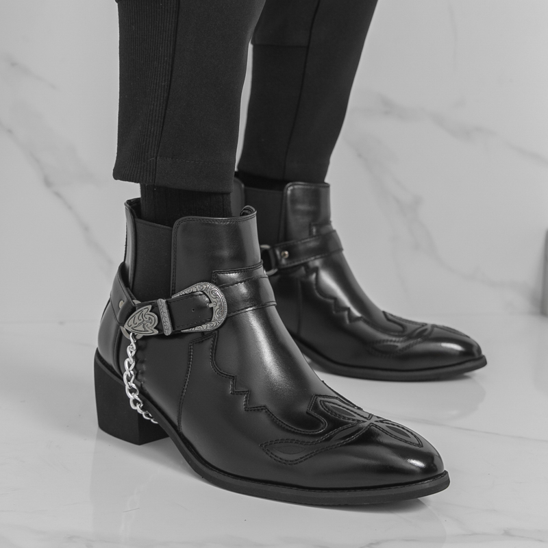 Men's Pointed Toe Ankle Boots  - Leatherwork Boots 评论和价格