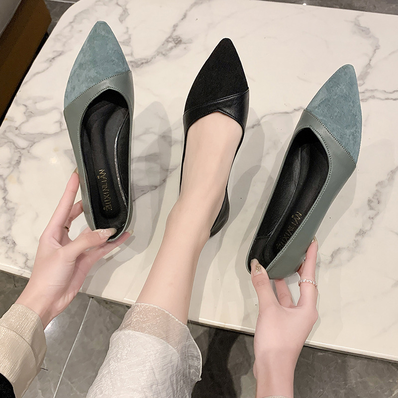 Flat black leather shoes for w - Leather Works 评论和价格
