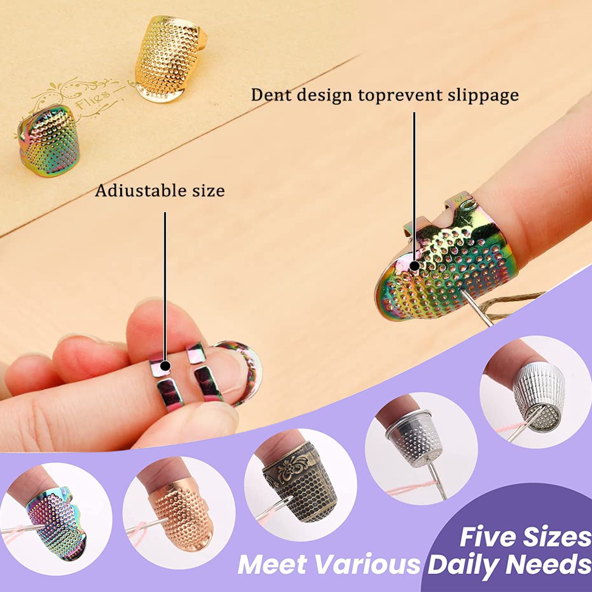 Hand-Working Sewing Thimble Me - Leatherwork Rings 评论和价格