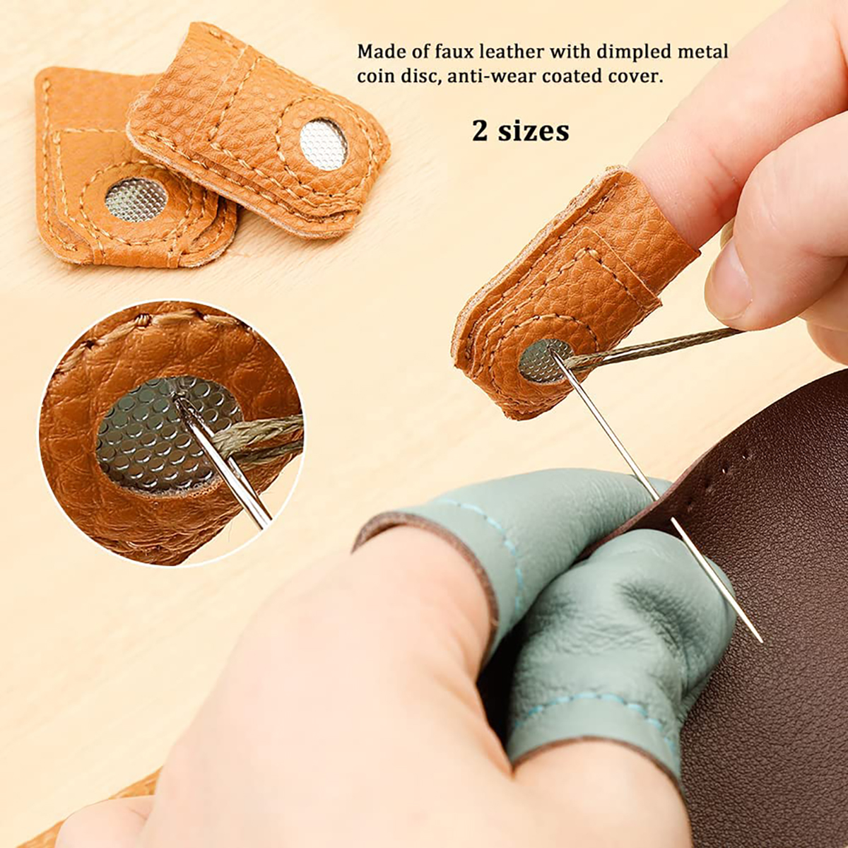 Hand-Working Sewing Thimble Me - Leatherwork Rings 评论和价格