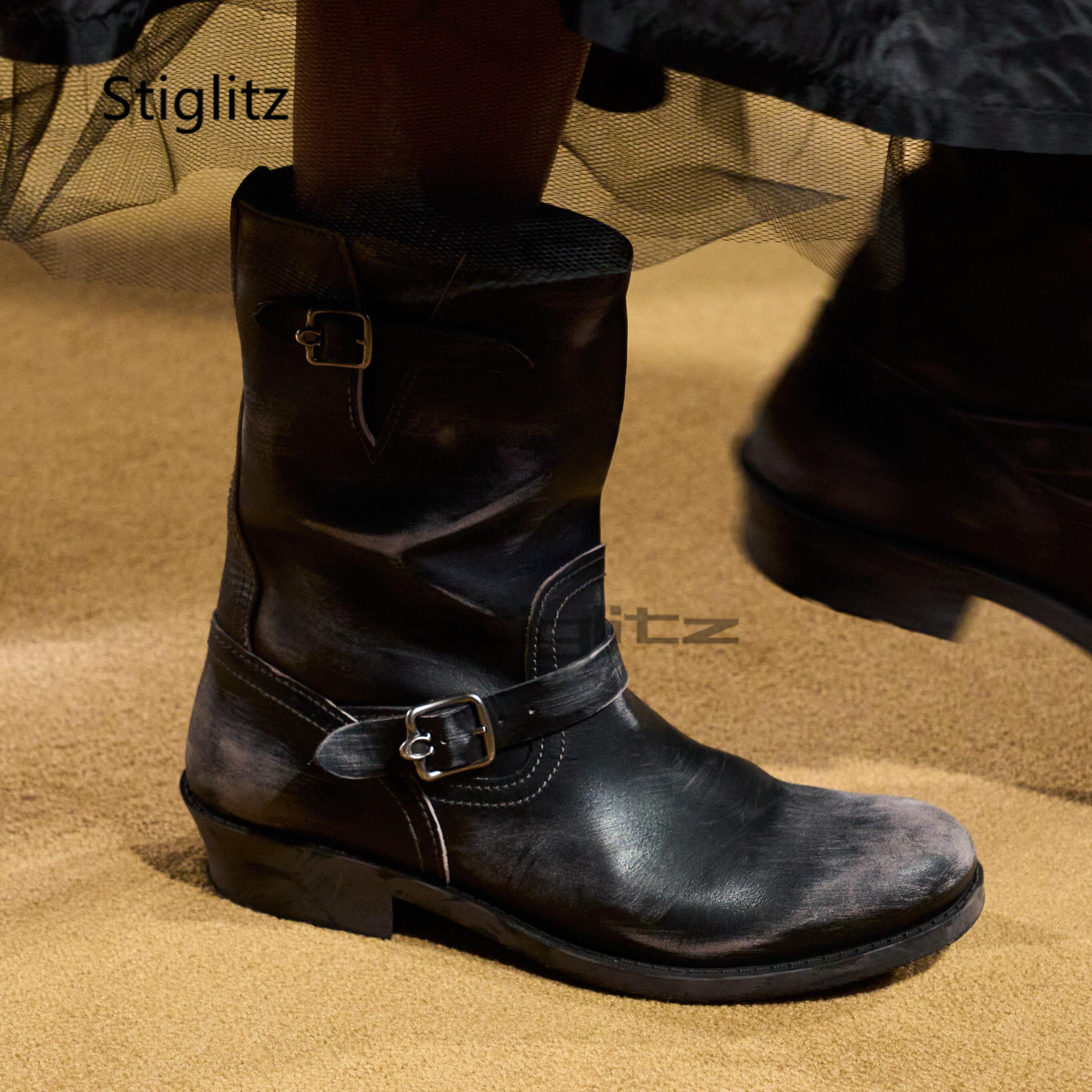 Retro Western Cowboy Boots for - Leather Work Western 评论和价格